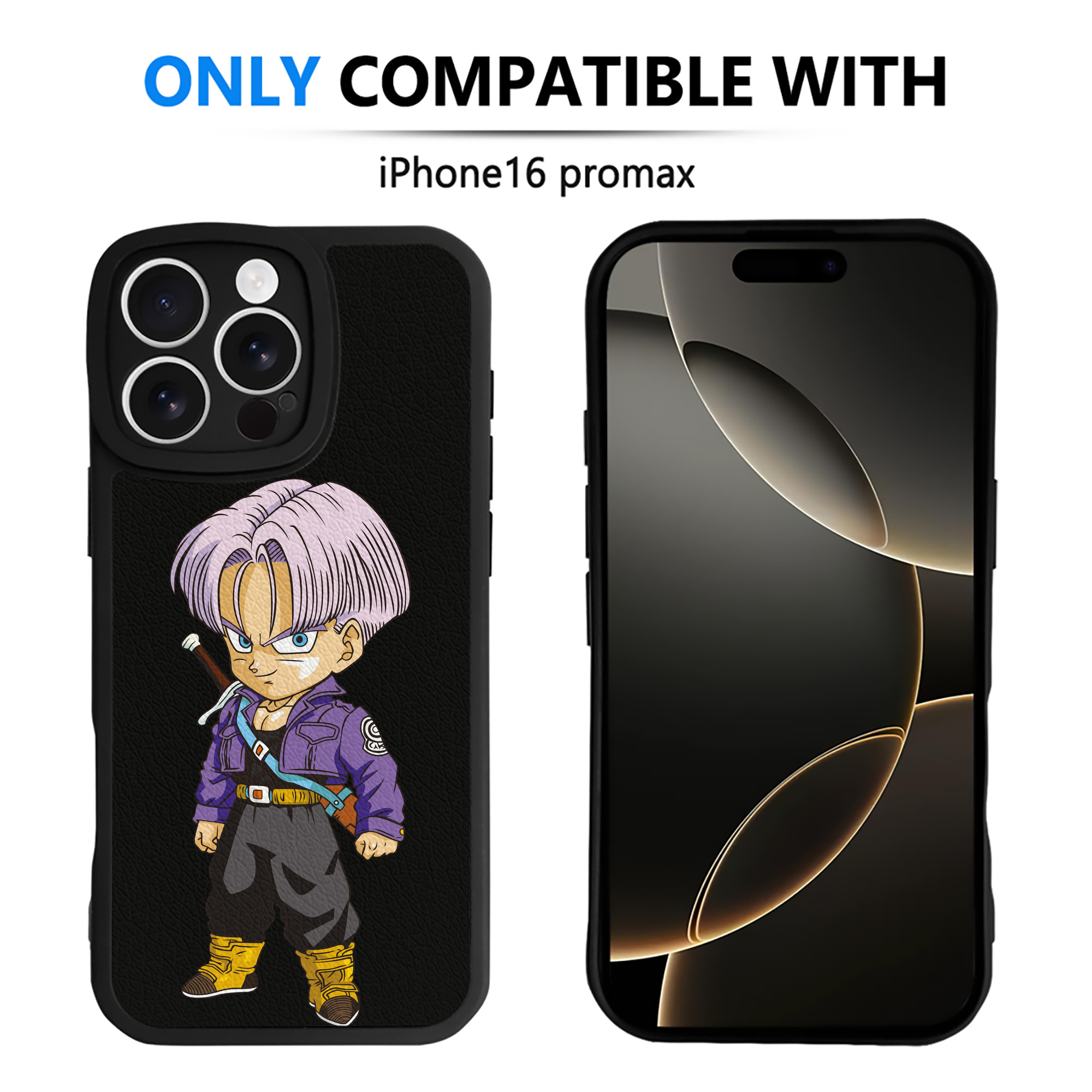 （画像用） ドラゴンボール トランクス（Torankusu）DRAGON BALL Trunks 【iPhone 16シリーズ対応】シリコンスマホケース（レザー調） 材質：シリコン